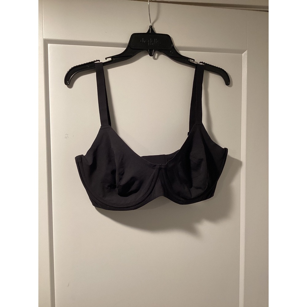 SKIMS Fits Everybody Unlined Demi Bra Onyx Black 40DDD BR-UWR-2293 NWT - Picture 1 of 5